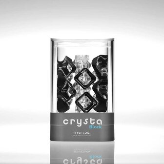 Tenga - Crystal Block Masturbator - Transparant/Zwart