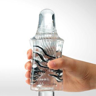 Tenga - Crystal Block Masturbator - Transparant/Zwart