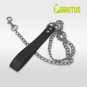 Brutus - Leiband - Leash - Leren Hondenriem met Ketting - Leather Dogleash met Chain