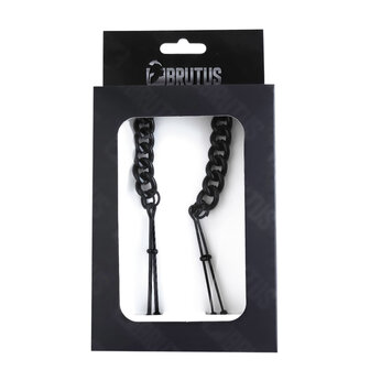 Brutus - Tepelklemmen - Metaal - Met Ketting - TWEEZER Nipple Clamps Black