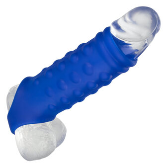 Calexotics - Admiral Geribbelde Penis Sleeve - Liquid Siliconen - Blauw