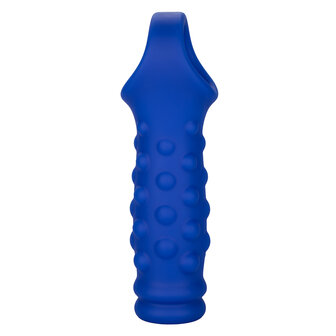 Calexotics - Admiral Geribbelde Penis Sleeve - Liquid Siliconen - Blauw