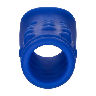 Calexotics - Admiral Geribbelde Penis Sleeve - Liquid Siliconen - Blauw