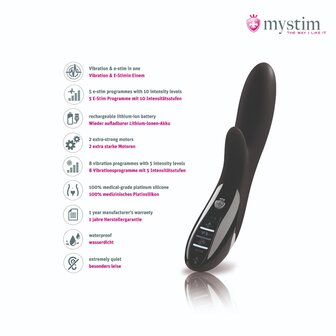 Mystim - Electrosex - Daring Danny - E-Stim Vibrator - Black Edition - Zwart