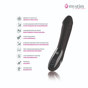 Mystim - Electrosex - Tickling Truman - E-stim Vibrator - Black