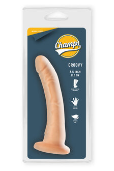 Champs - Groovy - Original Dildo - 21.5 x 3 cm - Lichte Huidskleur