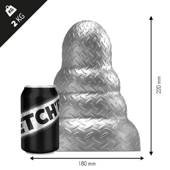 Stretch&#039;r - Tripole - XXL Buttplug - Gun Metal Zilver - Maat L