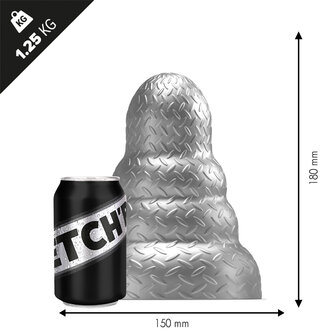 Stretch&#039;r - Tripole - XXL Buttplug - Gun Metal Zilver - Maat M