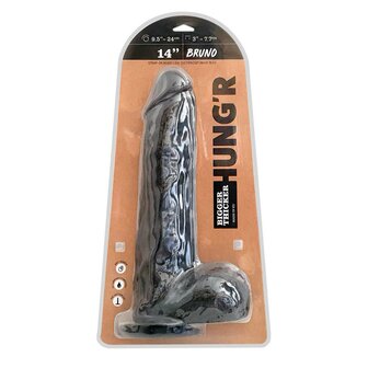 HUNG&#039;R - Bruno - Dildo - Zwart - 36 cm - &Oslash; 7.7 cm