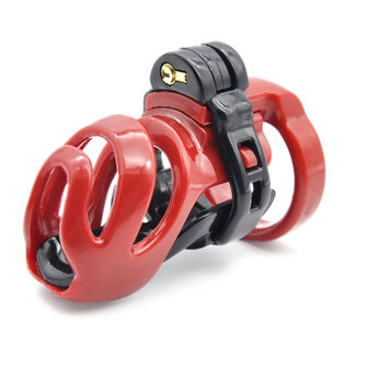 Brutus - Kuisheidskooi - Peniskooi - Cyborg Chastity Cage - Zwart/Rood