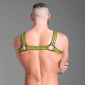 665 Neopreen - Riemenbody - Neoprene Bulldog Harness - Groen - Maat L