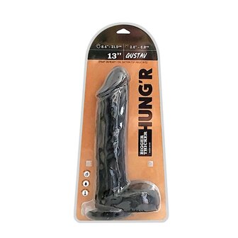 HUNG&#039;R - Gustav - Dildo - Zwart - 33 cm - &Oslash; 6.8 cm