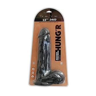 HUNG&#039;R - David - Dildo - Zwart - 33 cm - &Oslash; 7.6 cm