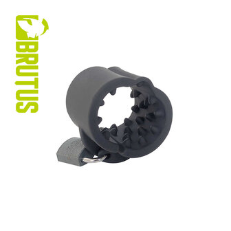 Brutus - Cruncher - Afsluitbare Siliconen Ball Stretcher - Met Spijkers - Zwart