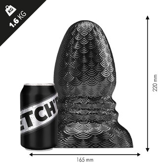 Stretch&#039;r - Ripple - XXL Buttplug - Metallic Zwart - Maat L