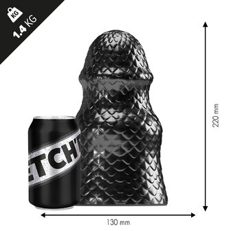 Stretch&#039;r - Scaly - XXL Buttplug - Zwart Metallic - Maat L