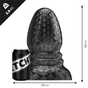 Stretch&#039;r - Ripple - XXL Buttplug - Metallic Zwart - Maat XL