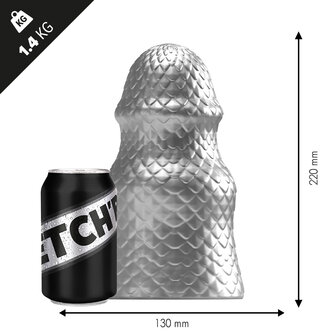 Stretch&#039;r - Scaly - XXL Buttplug - Gun Metal Zilver - Maat L