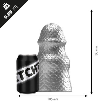 Stretch&#039;r - Scaly - XXL Buttplug - Gun Metal Zilver - Maat M