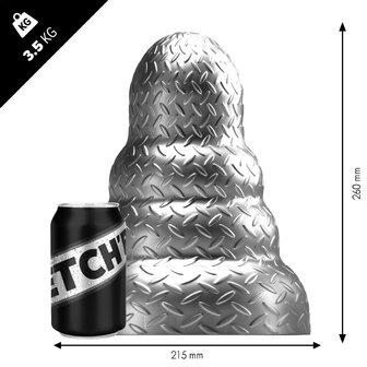 Stretch&#039;r - Tripole - XXL Buttplug - Gun Metal Zilver - Maat XL