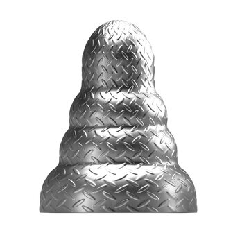 Stretch&#039;r - Tripole - XXL Buttplug - Gun Metal Zilver - Maat XL