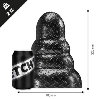 Stretch&#039;r - Tripole - XXL Buttplug - Zwart Metallic - Maat L