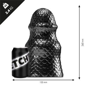 Stretch&#039;r - Scaly - XXL Buttplug - Zwart Metallic - Maat XL