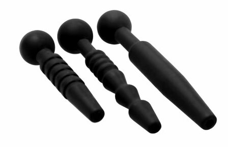 Master Series - Dark Rods - Siliconen Penis Plug Set - 3 stuks