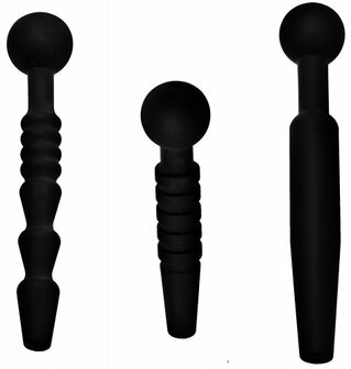 Master Series - Dark Rods - Siliconen Penis Plug Set - 3 stuks