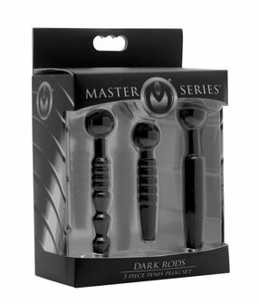 Master Series - Dark Rods - Siliconen Penis Plug Set - 3 stuks