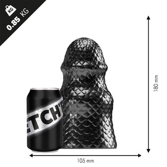 Stretch&#039;r - Scaly - XXL Buttplug - Zwart Metallic - Maat M