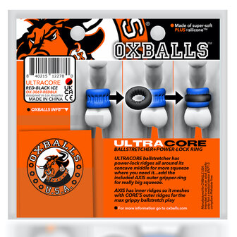 Oxballs - Ultracore - Set met Core Ballstretcher en Axi Ring - Blue Ice