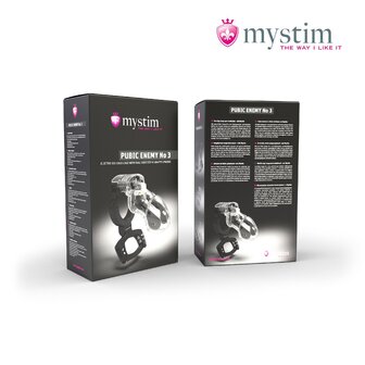 Mystim - Electrosex - Pubic Enemy No 3 Electro Cock Cage met Ball Squeezer