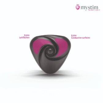 Mystim - Electrosex - Heart&#039;s Desire - E-stim Clitoris Opleg Vibrator - Zwart