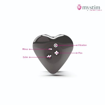 Mystim - Electrosex - Heart&#039;s Desire - E-stim Clitoris Opleg Vibrator - Zwart