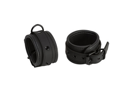 665 Leather - Neopreen Handboeien - Verstelbaar - Met D Ring