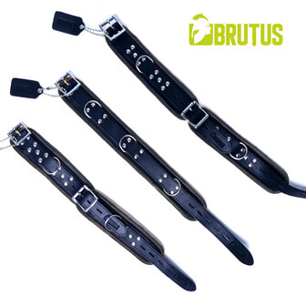 Brutus - Enkelboeien - Zwarte Leren Afsluitbare Enkelboeien - Leather Ankle Restraints Black/Black