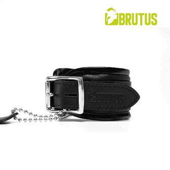 Brutus - Enkelboeien - Zwarte Leren Afsluitbare Enkelboeien - Leather Ankle Restraints Black/Black