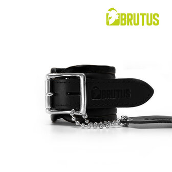 Brutus - Polsboeien - Leren Zwarte Handboeien - Afsluitbaar - Leather Wrist Restraints Black