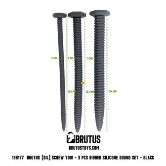 Brutus - Dilator - Siliconen Sound Set - Screw You! - Ribbed Silicone Sound Set 3 Pcs.