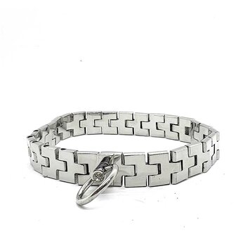 Black Label - Stainless Watch Link Collar met Gem Lock Silver