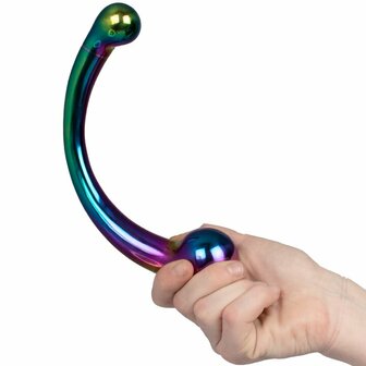 Black Label - The Rainbow Curvy - Dubbelzijdige Metalen Dildo - RVS