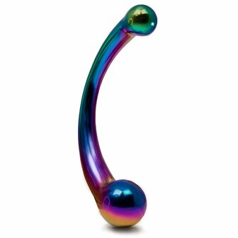 Black Label - The Rainbow Curvy - Dubbelzijdige Metalen Dildo - RVS