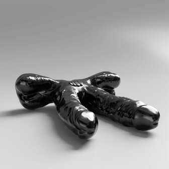 All Black Stero&iuml;d - Teamwork - Dildo - 34,5 x  7,2 cm - Zwart