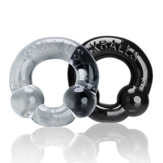 Oxballs - Ultraballs Cockring - 2 stuks - Cockring - Zwart &amp; Transparant