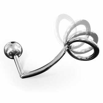 Black Label - Stainless Cockring Flexible Anal Lock - Diameter 40 mm