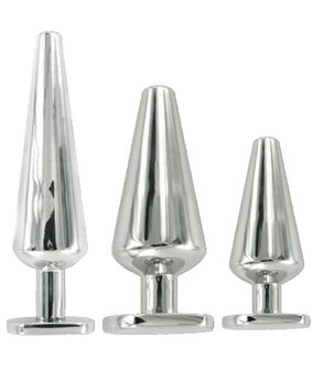 Black Label - Stainless Steel Buttplug - Maat L