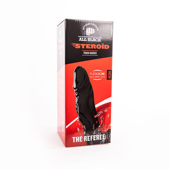 All Black Stero&iuml;d - The Referee Dildo - 45 x 9,5 cm - Zwart