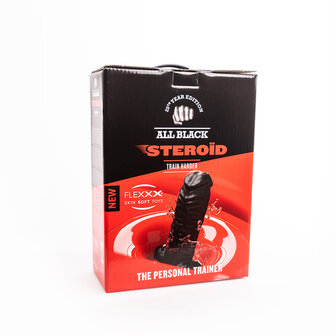 All Black Stero&iuml;d - The Personal Trainer - Dildo - 37 x 14,6 cm - Zwart