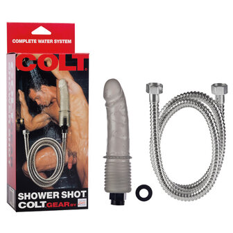 Colt - Shower Shot - Anaal Douche Opzetstuk met Dildo  - Zilver